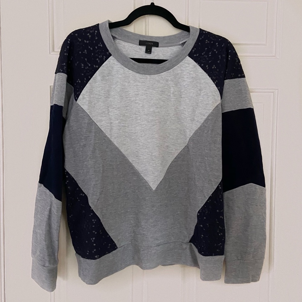 J. Crew Lace Paneled Sweatshirt